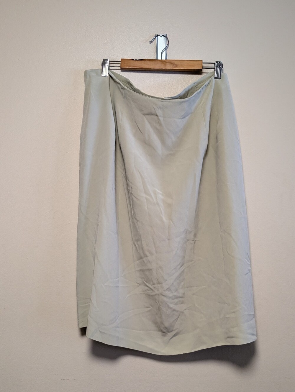 Rena Rowan 100% Silk Straight Skirt Sage Green Size 24W